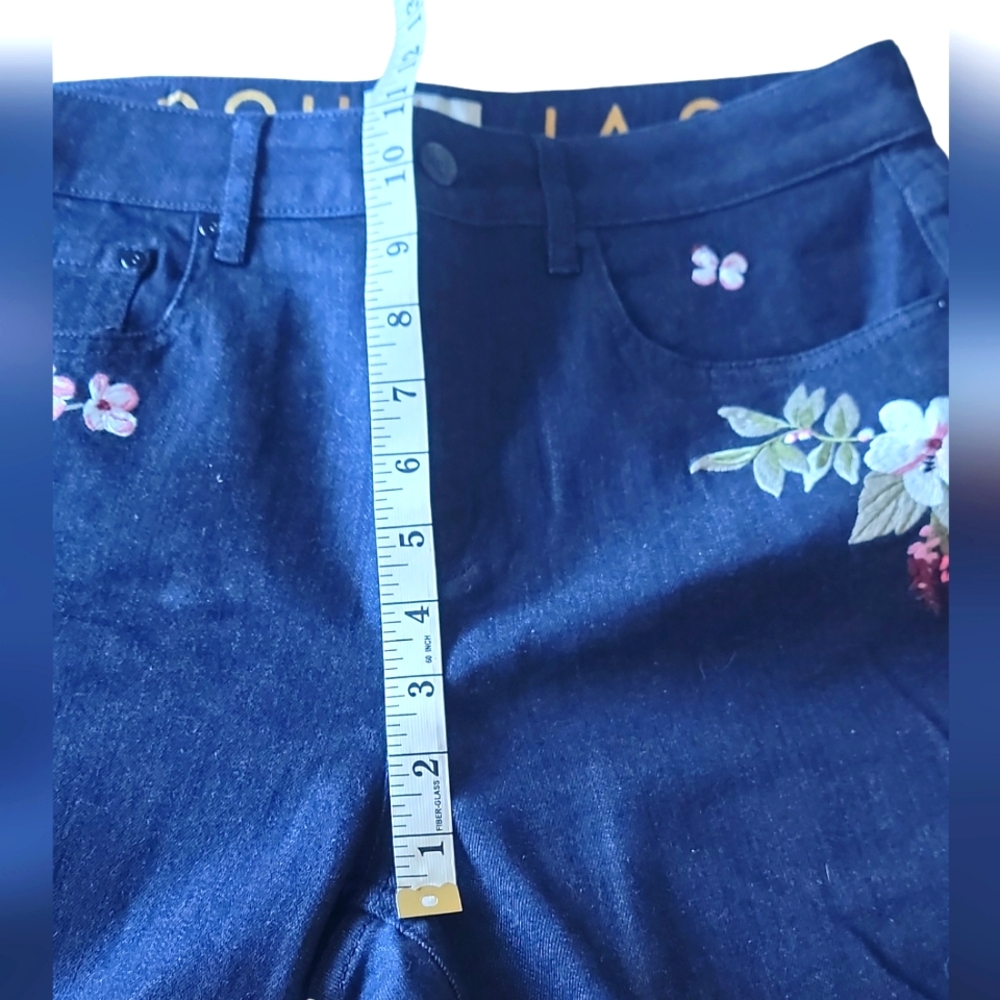 Kate Spade NWT Broome Street Embroidered Cuff Jeans Size 28 Indigo (429) - Picture 8 of 11